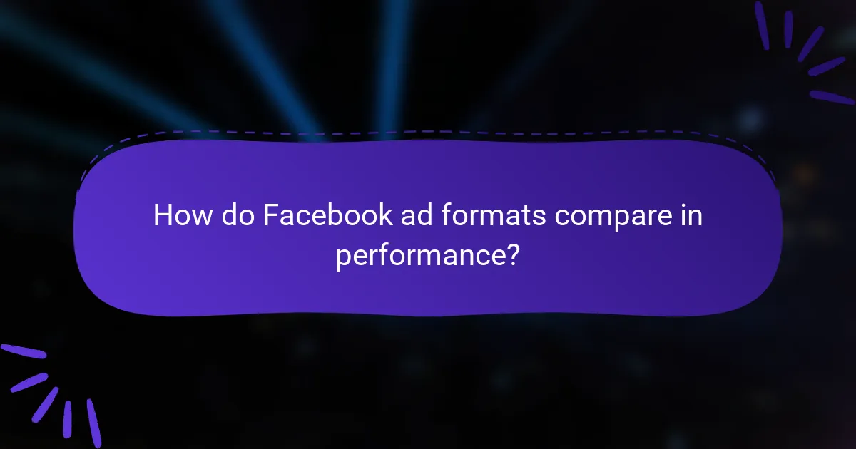 How do Facebook ad formats compare in performance?