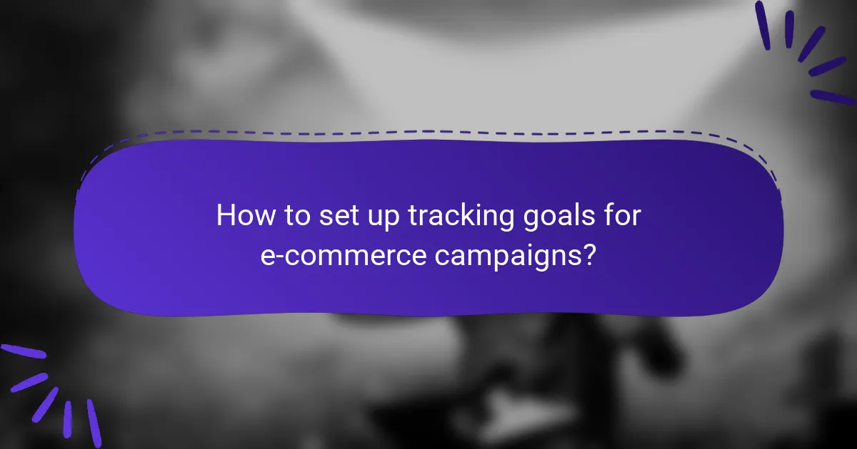How to set up tracking goals for e-commerce campaigns?