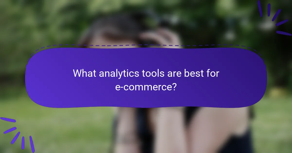 What analytics tools are best for e-commerce?