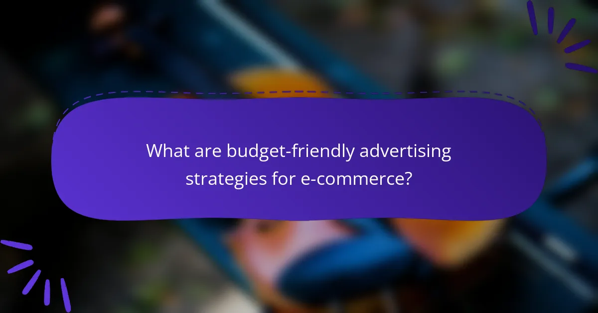 What are budget-friendly advertising strategies for e-commerce?