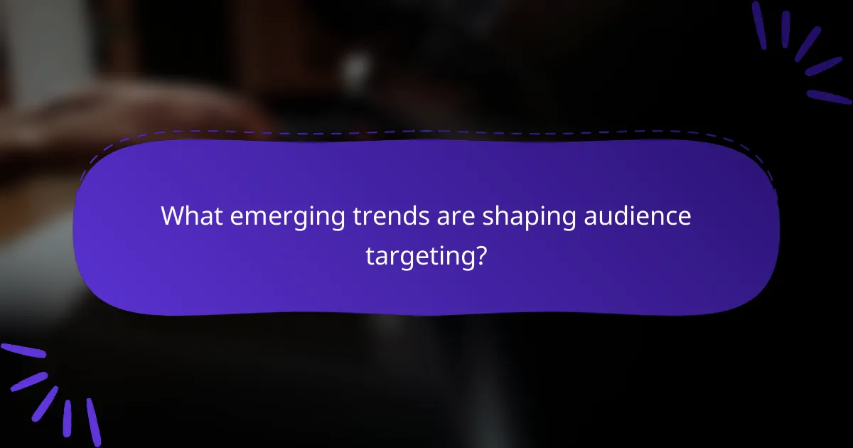 What emerging trends are shaping audience targeting?