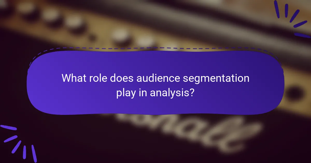 What role does audience segmentation play in analysis?