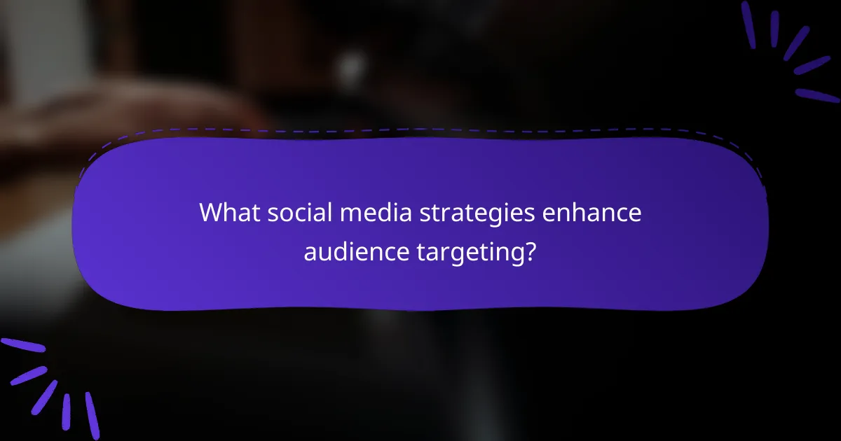 What social media strategies enhance audience targeting?